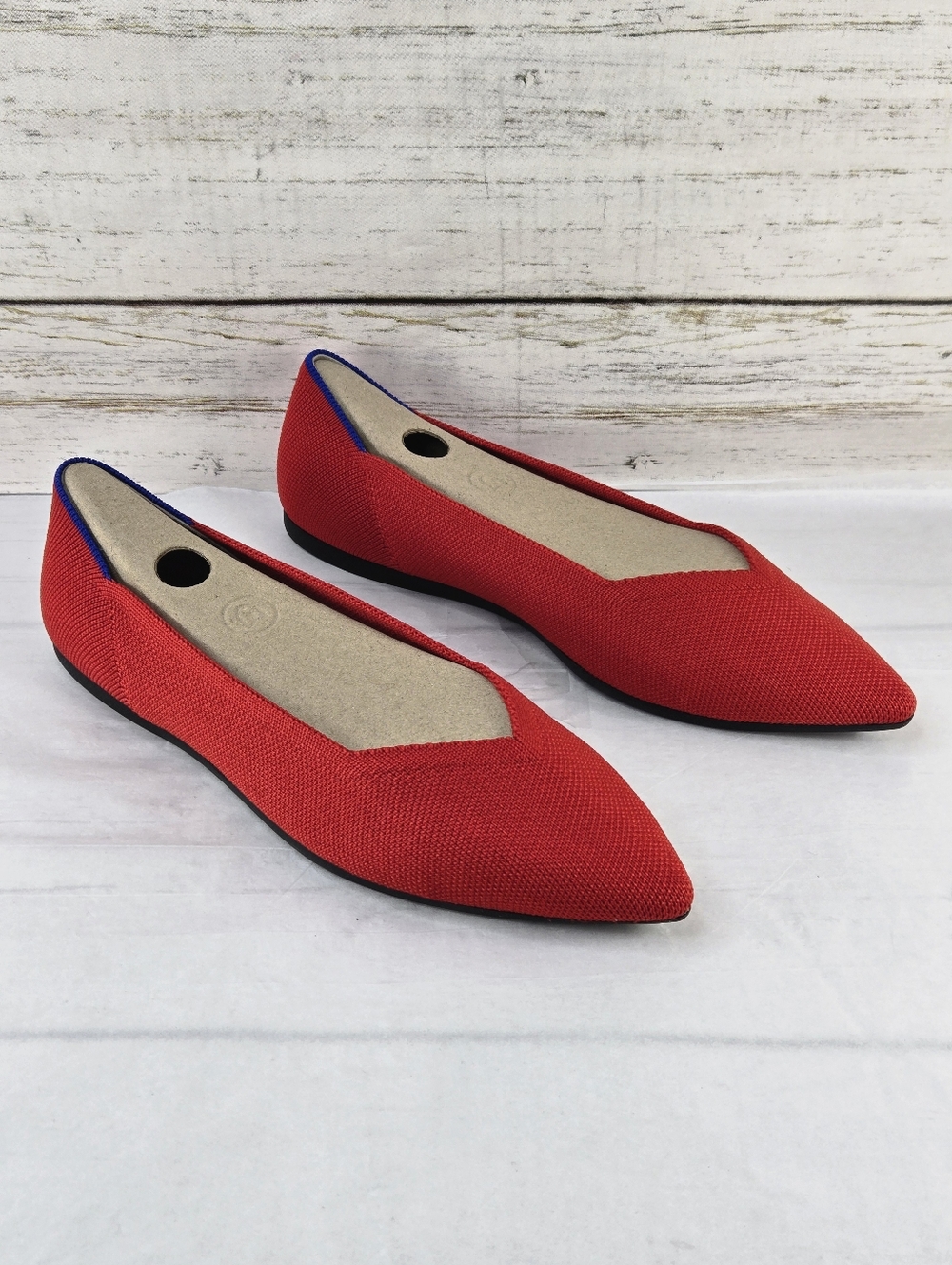 Rothy's Ballet Flats Pointed Toe Bright Red Women's Size 8.5